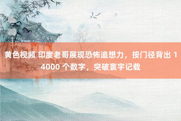 黄色视频 印度老哥展现恐怖追想力，按门径背出 14000 个数字，突破寰宇记载